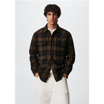 Sobrecamisa lana cuadros -  Hombre | MANGO OUTLET España