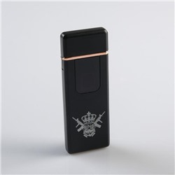 Зажигалка электронная KING, USB, спираль, 3×7.3 см, черная