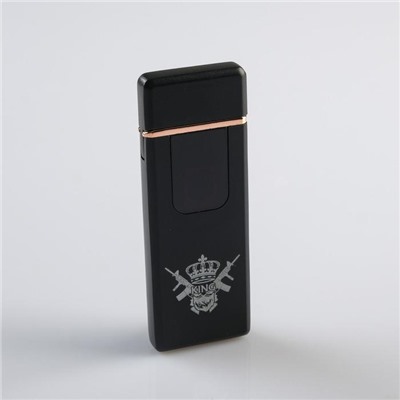 Зажигалка электронная KING, USB, спираль, 3×7.3 см, черная