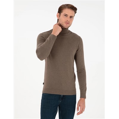 Vizon Melanj Slim Fit Fishman воротник Основной вязаный свитер