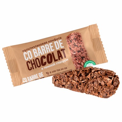 Конфеты мультизлаковые CO BARRE DE CHOKOLAT с темной глазурью, 135 г, УТ-00032333