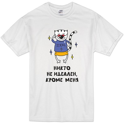 Футболка "Никто не идеален, кроме меня" кот
