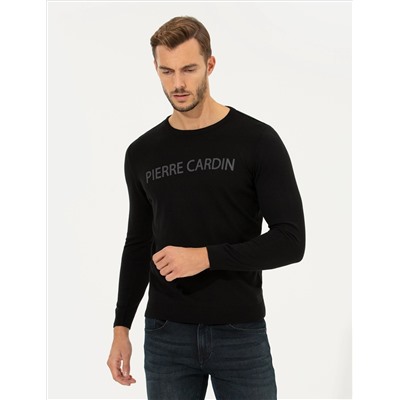 Black Slim Fit Bike Yaka Knitwear свитер