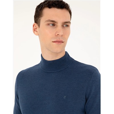 Indigo Melanj Slim Fit Half Fisherman воротник Основной вязаный свитер
