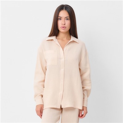 Комплект домашний женский (рубашка, брюки) KAFTAN Basic размер 48-50, молочный