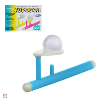 Логопедическая игра тренажер "Аэробол", PP, пенопласт, 14х10х4см, 4 цвета