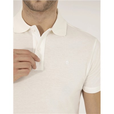 Белая стройная посадка Polo yaka basic t -красавица