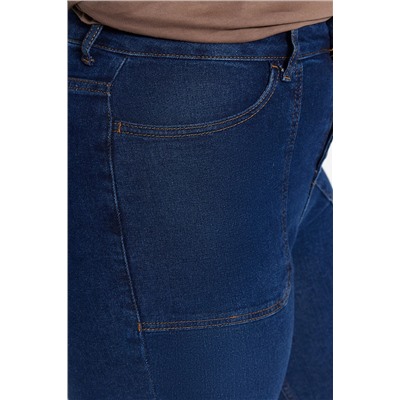 Темно -синяя высокая талия комфорт испанский пахта Flare Flare Fit Jean TBBAW23CJ00033