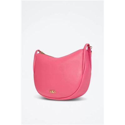 Bandolera de piel de cordero - Rosa