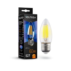 Нарушена упаковка!   Филаментная светодиодная лампа E27 6W 2800К (теплый) Crystal Voltega 7046