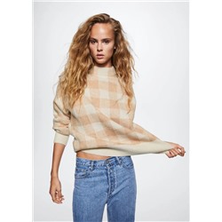 Jersey cuadros cuello perkins -  Mujer | MANGO OUTLET España