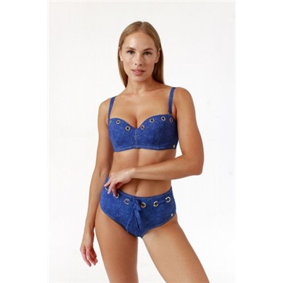 COQUETTE REVUE Купальник раздельный на поролоне с плавками слип с высокой посадкой SWIM DENIM sw5400