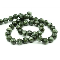 Бусины из серафинита шарик 8мм, 39см, 48 бусин