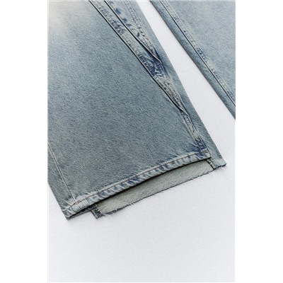 JEANS TRF WIDE LEG TIRO MEDIO DECONSTRUIDO