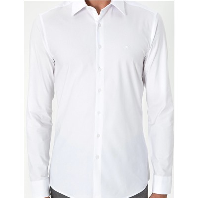Белый бывший Slim Fit рубашка с длинным рукавом