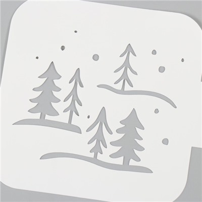 Трафарет пластиковый "Зимний лес", размер 9х9 см