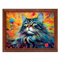 POSG-0334 Постер в рамке 23x17см Кот акварель