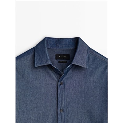Camisa denim stone wash slim fit