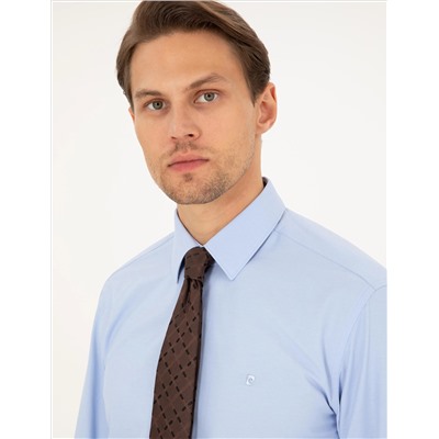 Blue Slim Fit Basic рубашка основная рубашка