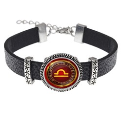 BSK2-0306 Кожаный браслет Знаки Зодиака - Весы