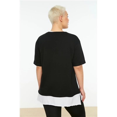 Футболка Black Fire Fit Выход на 100 %хлопковой вязание футболка с большим размером TBBSS22TS0727