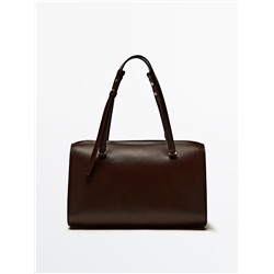 Bolso bowling liso piel