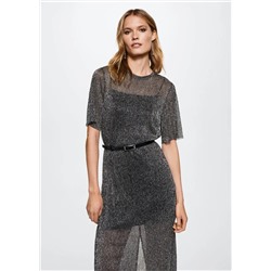 Vestido largo lúrex -  Mujer | MANGO OUTLET España
