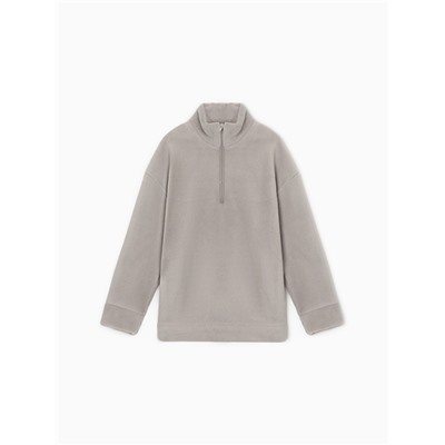 Свитшот флисовый детский MINAKU: Fleece Soft, цвет серый, рост 158 см
