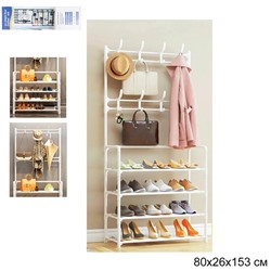 Вешалка Стеллаж 80*26*153 см 4 полки / 4х80white /уп 18/1,45 кг
