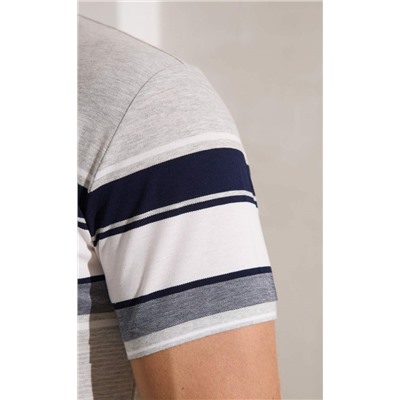 Футболка-поло F411-07-5174 grey melange