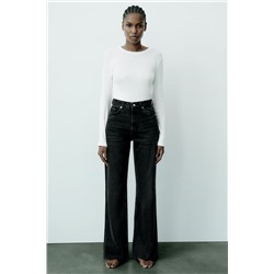 JEANS TRF WIDE LEG TIRO ALTO