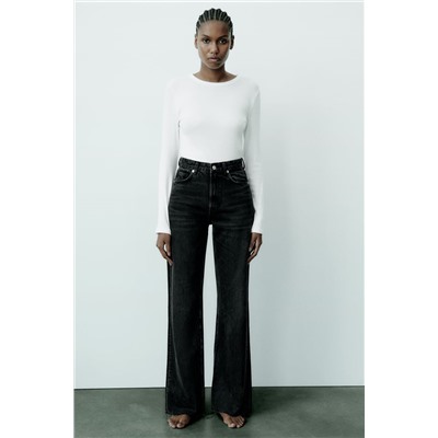 JEANS TRF WIDE LEG TIRO ALTO