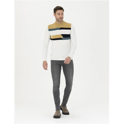 Ecru Slim Fit Half Fisherman Salline Knitwear Казах