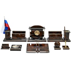 Настольный набор из обсидиана "Арго" 850*320*205мм.