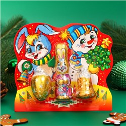 Новогодний набор фигурного шоколада "Кролик с шишкой и колокольчиком", 48 г