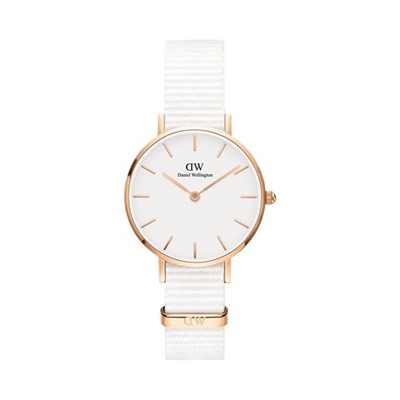 Reloj de cuarzo de tela y chapado en oro rosa Dover