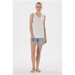 Женщина Ecru Pajama Set Set Surpring Discount в корзине