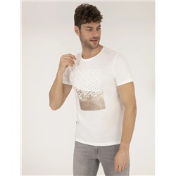 Ekru Slim Fit Printed Bike Bike T -For