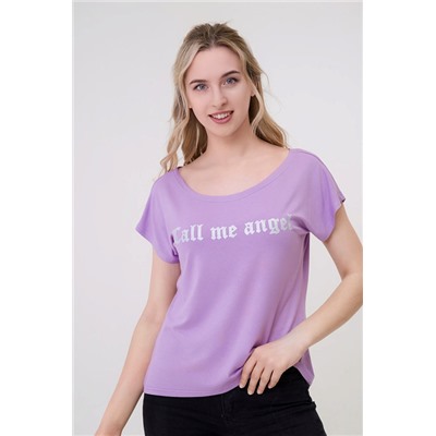Футболка женская из вискозы Лирика / Лиловый Call me angel