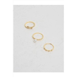 Стильный комплект колец с золотым жемчугом 23SX820009