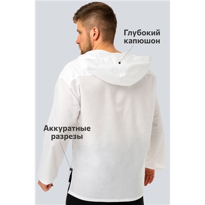 Хлопковая пляжная эко-туника с капюшоном Happyfox