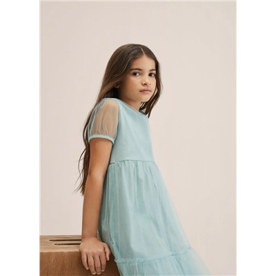 Vestido tul volantes -  Niña | MANGO OUTLET España