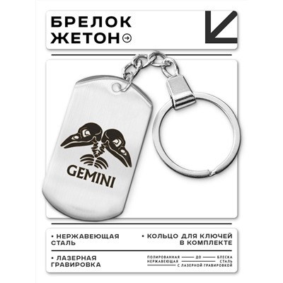 BKZ-508 Брелок - жетон Знаки Зодиака Близнецы