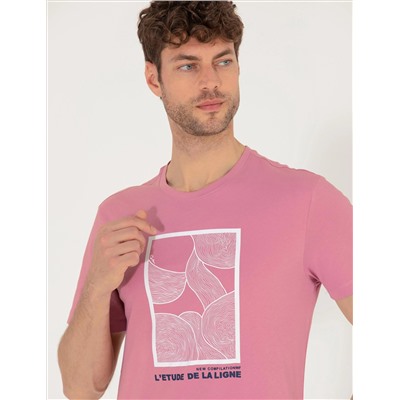Pink Slim Fit Printed Bike Tomker T -For