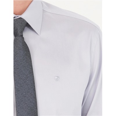 Серый Slim Fit Basic рубашка с длинным рукавом