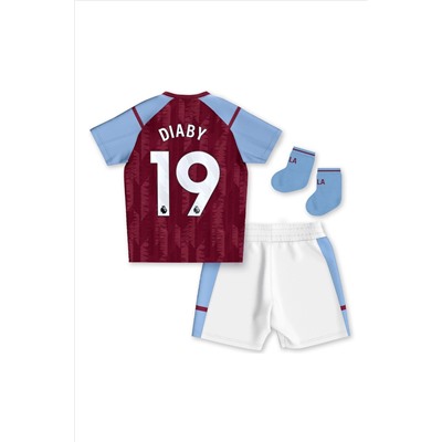 Fanatics Red Aston Villa Home Baby Kit 2023-24 - Diaby 19 Baby