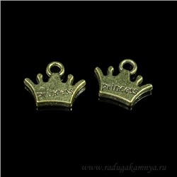 Подвеска Корона 13*10мм, цв.бронза (упаковка 25штук).