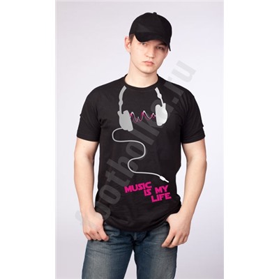 Футболка FREEdom "Music is my Life" светится в УФ