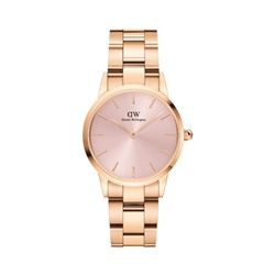 Reloj de cuarzo de acero Iconic Link - 28 mm - Rosa dorado