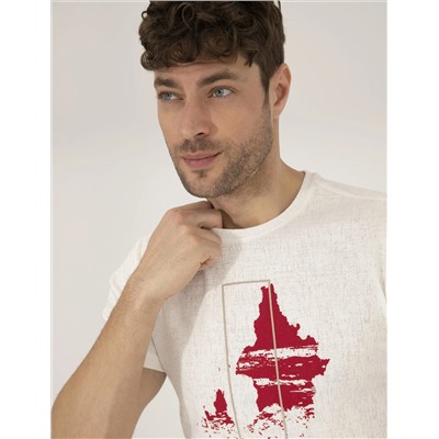 Ekru Slim Fit Printed Bike Bike T -For